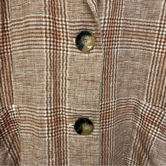 J.Jill Blazer Jacket Linen Blend Henna Plaid Lined Harper Sz M - Picture 5 of 13
